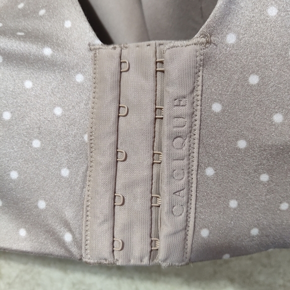 Cacique Lightly Lined Balconette Back Smoother Bra Underwire Polka Dot Lace 44H - Picture 10 of 11